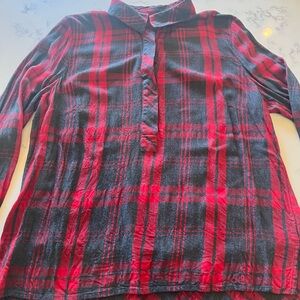 Red and Black Plaid, Cabi Long Sleeve Shirt